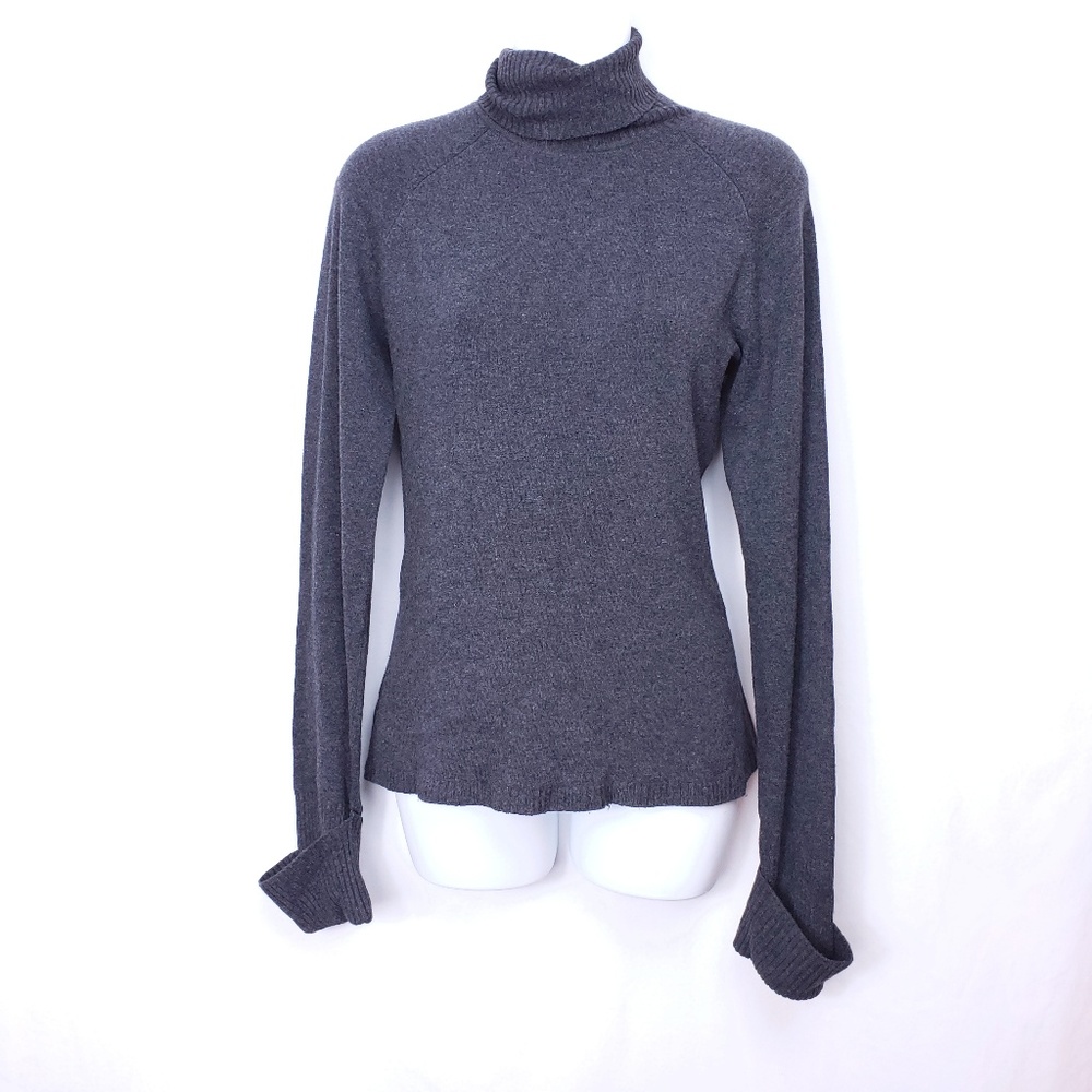 INC Gray Sweater Ribbed Turtleneck